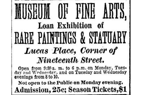 The exhibition advertisement for the Museum of Fine Arts from the St. Louis Globe-Democrat